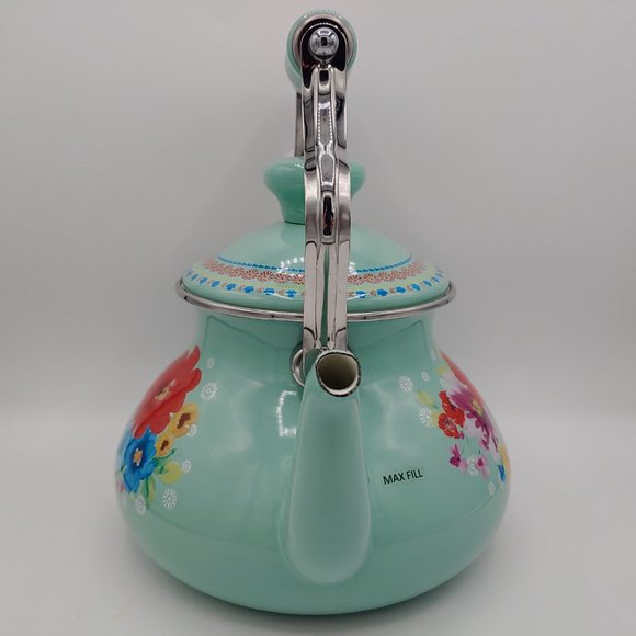 The Pioneer Woman Breezy Blossom Enamel On Steel 1.9-Quart Tea Kettle - Picture 2 of 8